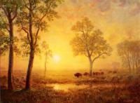 Bierstadt, Albert - Sunset on the Mountain